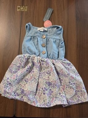 Bailey's Blossoms Denim & Floral Girls Dress
